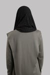 Siyah Pratik Hazır Geçmeli Şal Desenli Şifon Hijab Boneli - Hürrem Bone 2415_01