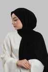 Siyah Pratik Hazır Geçmeli Şal Sandy Önü Süngerli - Hürrem Bone 2412_01