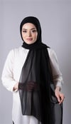 Siyah Pratik Hazır Geçmeli Şal Şifon Kumaş Hijab Bone - Hürrem Bone 3009_01