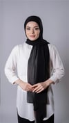 Siyah Pratik Hazır Geçmeli Şal Şifon Kumaş Hijab Bone - Hürrem Bone 3009_01