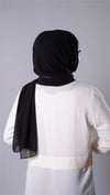 Siyah Pratik Hazır Geçmeli Şal Şifon Kumaş Hijab Bone - Hürrem Bone 3009_01