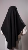 Siyah Pratik Hazır Geçmeli Tesettür Eşarp Aerobin Kumaş  Çapraz Hijab - Hürrem Bone 2307_01