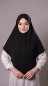 Siyah Pratik Hazır Geçmeli Tesettür Eşarp Aerobin Kumaş  Çapraz Hijab - Hürrem Bone 2307_01