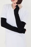 Siyah Tesettür Parmak Geçmeli Kolluk Viskon Düz - Hürrem Bone 1024_01
