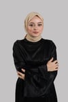 Sütlü Kahve Düz Klasik Eşarp İtalyan Dikişli Pamuk Caz Sade - Hürrem Bone 202210_26