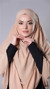 Sütlü Kahve Pratik Hazır Geçmeli Tesettür Eşarp Medine İpeği Kumaş Arkadan Bağlamalı Çift Katlı Sufle Hijab - Hürrem Bone 2302_26