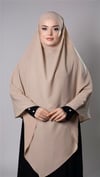Sütlü Kahve Pratik Hazır Geçmeli Tesettür Eşarp Medine İpeği Kumaş Arkadan Bağlamalı Sufle Hijab - Hürrem Bone 2301_26