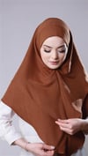 Taba Pratik Hazır Geçmeli Tesettür Eşarp Pamuk Caz Kumaş Çift Katlı Düz Hijab - Hürrem Bone 2303_33