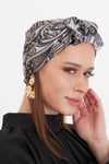 Taş Pratik Hazır Geçmeli Tesettür Bone Kesik Elyaf Retro Desenli - Hürrem Bone 2409_46