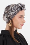 Taş Pratik Hazır Geçmeli Tesettür Bone Kesik Elyaf Retro Desenli - Hürrem Bone 2409_46