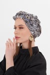 Taş Pratik Hazır Geçmeli Tesettür Bone Kesik Elyaf Retro Desenli - Hürrem Bone 2409_46