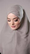 Taş Pratik Hazır Geçmeli Tesettür Eşarp Pamuk Caz Kumaş Tek Katlı Çapraz Hijab - Hürrem Bone 2305_46