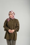 Violet Desenli Eşarp Bambu Yaprak Dijital Baskılı - Hürrem Bone 202204_21