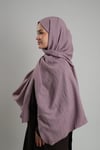 Violet Düz Klasik Ria Şal İtalyan Dikişli Pamuk Caz Sade - Hürrem Bone 202130_21