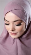 Violet Pratik Hazır Geçmeli Tesettür Eşarp Pamuk Caz Kumaş Tek Katlı Çapraz Hijab - Hürrem Bone 2305_21