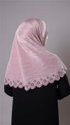 Violet Pratik Hazır Geçmeli Tesettür Eşarp Fukuro Kumaş Piliseli Çiçek Desenli Lazer Kesim - Hürrem Bone 1829_21