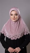Violet Pratik Hazır Geçmeli Tesettür Eşarp Fukuro Kumaş Piliseli Çiçek Desenli Lazer Kesim - Hürrem Bone 1829_21