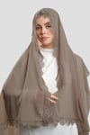 Vizon Namaz Başörtüsü Şal Şifon Güpürlü - Hürrem Bone 202106_10