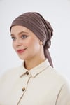 Vizon Pratik Hazır Geçmeli Tesettür Bone Sandy Kumaş Pileli Nervürlü Güllü - Hürrem Bone 1806_10