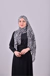 Vizon-Siyah-Leopar Pratik Hazır Geçmeli Bone Şal Şifon Kendinden Topuzlu Desenli - Hürrem 1454