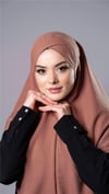 Yavru Ağzı Pratik Hazır Geçmeli Tesettür Eşarp Pamuk Caz Kumaş Tek Katlı Çapraz Hijab - Hürrem Bone 2305_35