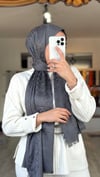 KOYU GRİ İPEK PAMUK ŞAL