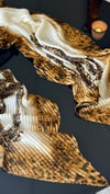 KREM / GOLD CHANEL PLİSELİ ŞAL