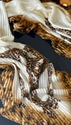 KREM / GOLD CHANEL PLİSELİ ŞAL