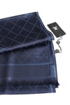 LACİVERT CHANEL SİMLİ İPEK ŞAL