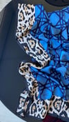 MAVİ D / LEOPAR DESEN VUAL İPEK ŞAL