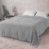  Damask Desenli Çift Kişilik Yatak Örtüsü Jakarlı 200x230 Cm Gri