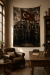 Atatürk ve Silah arkadaşları temalı Duvar Örtüsü  Afişi Kalın Kumaş 