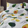 Avocado Desenli Çift Kişilik Pike Takımı Beyaz
