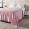 Balık Sırtı Desenli Çift Kişilik Yatak Örtüsü 200x230 Cm Pembe