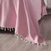 Balık Sırtı Desenli Çift Kişilik Yatak Örtüsü 200x230 Cm Pembe