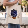 Vagonik Astroloji Aslan Burcu Baskılı Ham Bez Kanvas Çanta