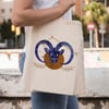 Vagonik Astroloji Oğlak Burcu Baskılı Ham Bez Kanvas Çanta