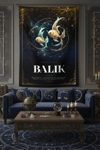 Vagonik Balık burcu Astroloji Temalı Mistik Desenli Duvar Örtüsü Tapestry Desen 463
