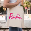 Vagonik Barbie Baskılı Baskılı Ham Bez Kanvas Çanta