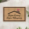 Vagonik Bizim Evimiz Temalı Dijital Baskılı 50x70cm Dekoratif Çok Amaçlı Iç Ve Dış Kapı Paspası