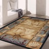 Vagonik Deniz Tekne ve Çapa Desenli Dijital Baskılı Halı Kaydırmaz Tabanlı Yıkanabilir Halı