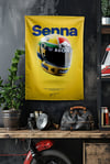 Vagonik F1 Temalı Senna Kask Duvar Örtüsü Halısı