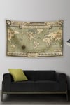 Vagonik Fantastik Canavarlar Mappa Mundi Duvar Örtüsü Halısı