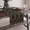 Vagonik Gold Siyah Desenli Dijital Baskılı Runner 140x40 cm