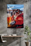 Vagonik Komik Kayak Köpek Modern Desenli Duvar Örtüsü Tapestry Desen 452