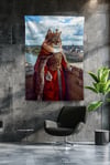 Vagonik Komik Kraliçe Kedi Modern Desenli Duvar Örtüsü Tapestry Desen 460