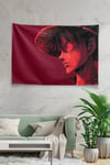 Vagonik Luffy Straw Hat Red Profile One Piece Duvar Örtüsü Tapestry