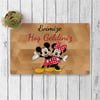 Vagonik Mickey ve Minnie Mouse Hoşgeldiniz Dijital Baskılı 50x70cm Dekoratif Çok Amaçlı Iç Ve Dış Kapı Paspası
