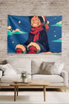 Vagonik One Piece Chibi Luffy Santa Hat Snowfall Duvar Örtüsü Tapestry