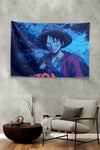 Vagonik One Piece Luffy Halloween Blue Glow Pumpkin Duvar Örtüsü Tapestry